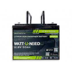 LiFePO4 lithiumbatterij 0,64 kWh - Wattuneed W12V50Ah 12,8 V 50 Ah – Bluetooth-communicatie